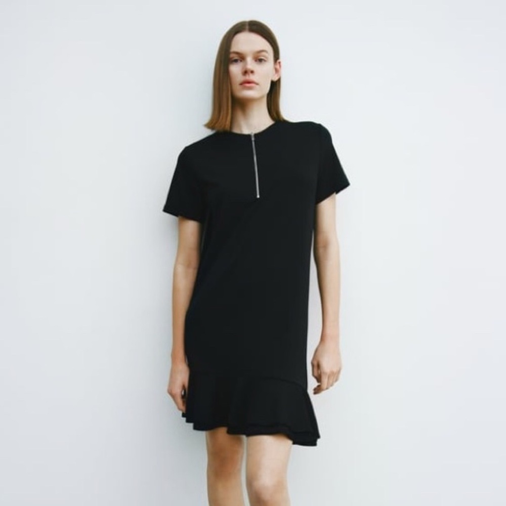 Zara Black Mini Dress with Ruffle Hem